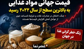 قیمت جهانی مواد غذایی به بالاترین سطح از سال ۲۰۲۲ رسید؛ جنگ و بحران آب‌ و هوا بازار غذا را ملتهب کرد