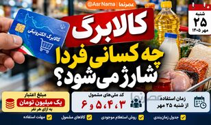 کالابرگ این خانوارها فردا شارژ می‌شود؛ کد ملی خود را بررسی کنید + جدول مبالغ