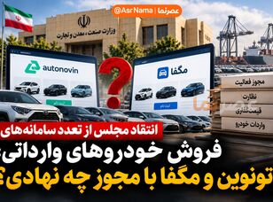 انتقاد مجلس از تعدد سامانه‌های فروش خودروهای وارداتی؛ اتونوین و مگفا با مجوز چه نهادی راه‌اندازی شده‌اند؟