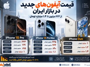 قیمت آیفون ۱۸ در بازار ایران؛ آیفون Duo تا ۱.۴ میلیارد تومان